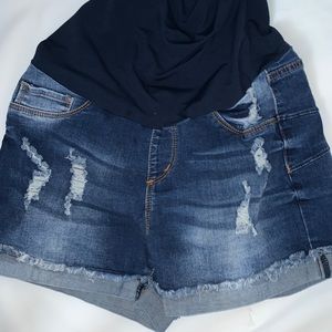 Blue Jean maternity shorts